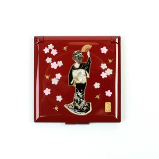 Taschenspiegel Geisha rot