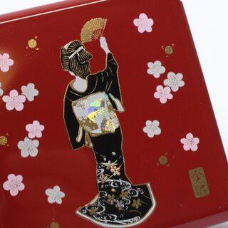 Taschenspiegel Geisha rot