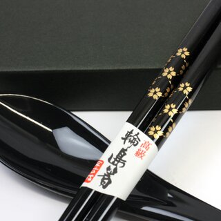 Essst�bchen Kirschbl�te schwarz, mit L�ffel
