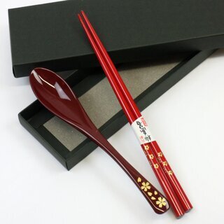 Essst�bchen Kirschbl�te rot, mit L�ffel