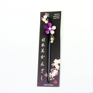 Kansashi, japanische Haarnadel Kirschbl�te violett
