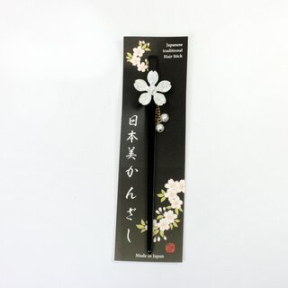 Kansashi, japanische Haarnadel Kirschbl�te wei�