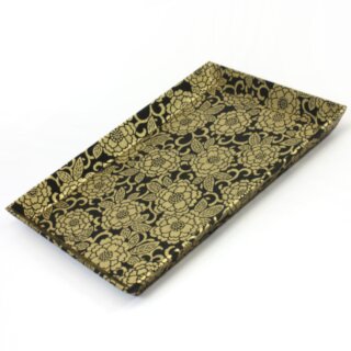 Stifteablage, Schreibtischtablett Chrysantheme, 23 x 16 cm, schwarz-gold