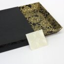 Stifteablage, Schreibtischtablett Chrysantheme, 23 x 16 cm, schwarz-gold
