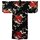 Kimono - Yukata Kranich schwarz, satiniert