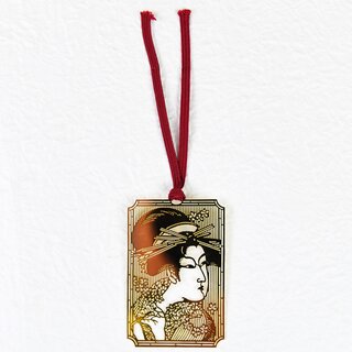 Lesezeichen Utamaro,vergoldet, klassisches Motiv
