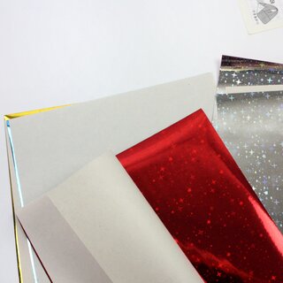 Origami Hologram Sterne, 15 cm, R�ckseite silber