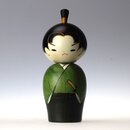 Kokeshi Wakasamurai, japanische Holzpuppe Junger Samurai