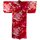 Kimono - Yukata Kranich rot, satiniert