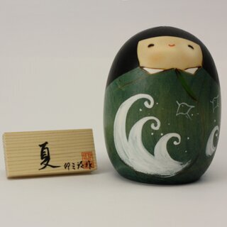 Kokeshi Natsu, japanische Holzpuppe Sommer