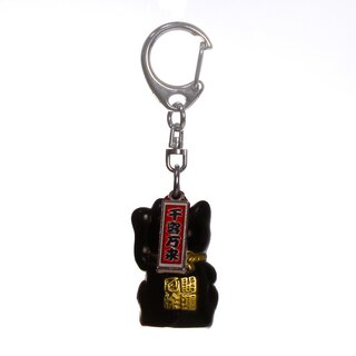 Manekineko Schlüsselanhänger, schwarz