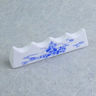 Pinselablage f�r vier Pinsel, blau-wei�