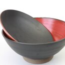 Donburi schwarz-rot, mit Deckel, 15 cm