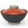 Donburi schwarz-rot, mit Deckel, 15 cm