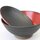Donburi schwarz-rot, mit Deckel, 15 cm