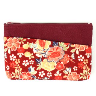 Kosmetiktasche Hanagoyomi dunkelrot