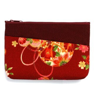 Kosmetiktasche Hanagoyomi dunkelrot