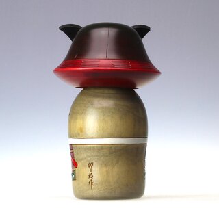 Kokeshi Samurai, japanisches Set mit Stellwand und Podest