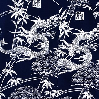 Kimono - Yukata Drache blau XL