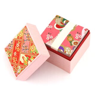 Yuzen Box mit 100 Blatt Washi (pink)