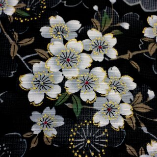 Kimono - Yukata Kirschblüte schwarz