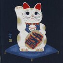 Wandbehang Manekineko, blau