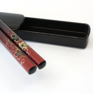 Essst�bchen mit Case Hana Yuzen rot,St�bchen mit Transportbeh�lter