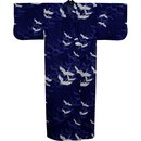 Kimono - Yukata Kranich blau L