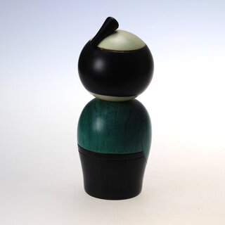 Kokeshi Samurai, japanische Holzpuppe im Samurai-Look