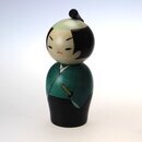 Kokeshi Samurai, japanische Holzpuppe im Samurai-Look