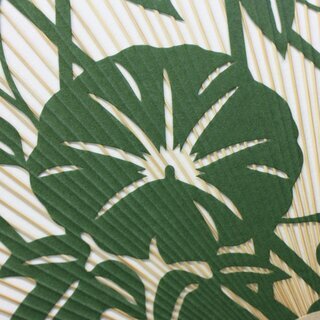 Blattf�cher Uchiwa Trichterwinde Spalier gr�n, mit F�cherhalter, 37,5 x 24 cm