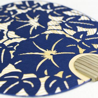 Blattf�cher Uchiwa Asagao blau, 37,5 x 24 cm