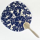 Blattfächer Uchiwa Asagao blau, 37,5 x 24 cm