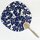 Blattfächer Uchiwa Asagao blau, 37,5 x 24 cm
