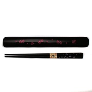 Essst�bchen mit Case Murasaki Sakura, St�bchen mit Transportbeh�lter