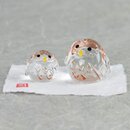 Glckseule mit Jungem, Glas, Symbol f.Weisheit & Glck