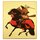 Kunstdruck Samurai auf Pferd 13 x 12 cm, Shikishibild