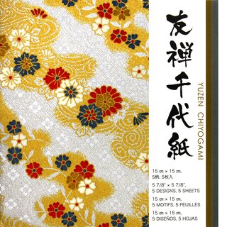 Yuzen Chiyogami gold + silber 15 cm